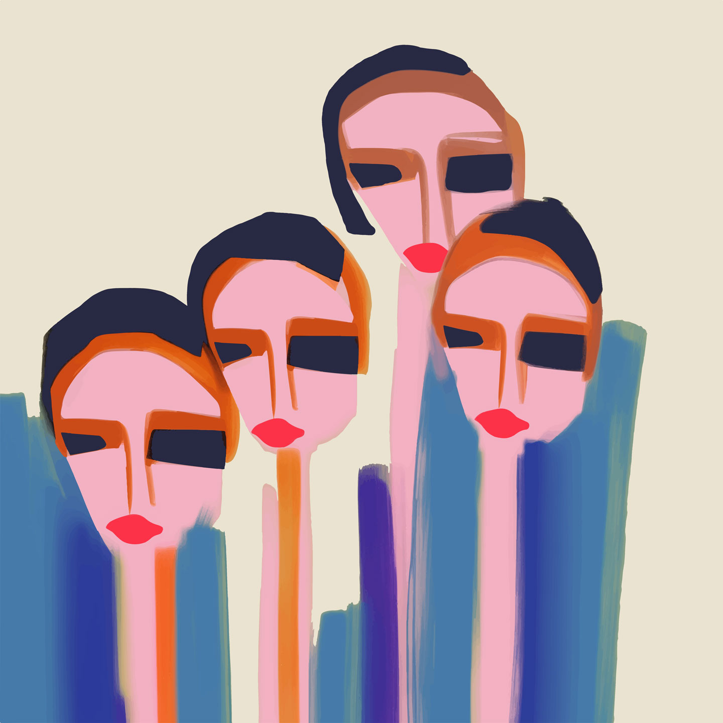 People   Of   Four   Af   Få   Mu   Illustrations