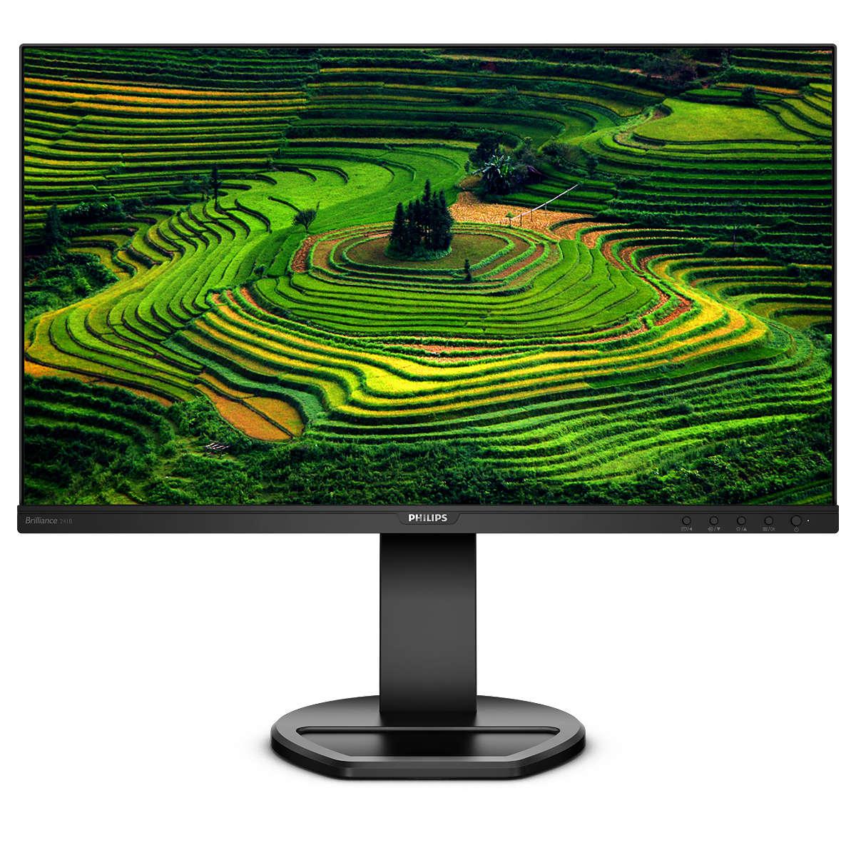 Philips B Line 241b8qjeb 24 1920 X 1080 Full Hd Dvi Vga Hd - 15 Hdmi Displayport 75hz Pivot Skærm Geekd Dk