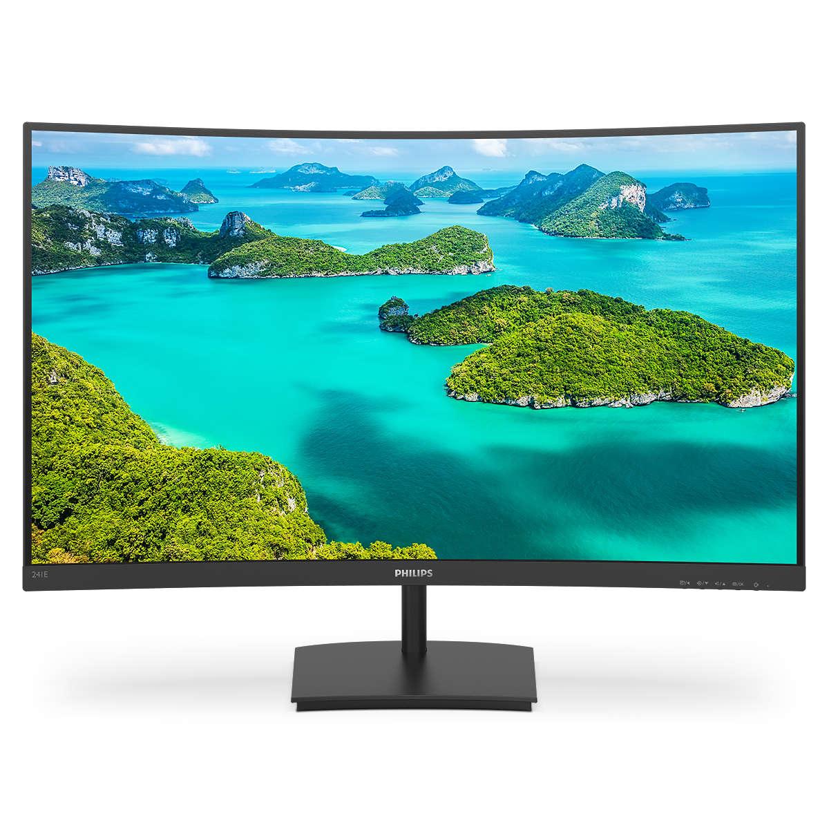 Philips   E - Line   241e1sca   24   1920   X   1080    Full   Hd    Vga    Hd - 15    Hdmi   75hz   Skærm   Geekd   Dk