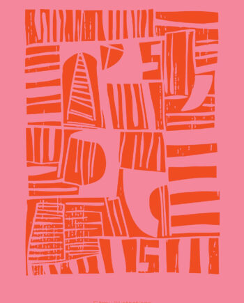 Pink   Lino   Cut   Af   Få   Mu   Illustrations