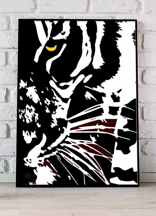 Plakat Med Gult Tiger - øje 21 X 29 A4 Kr 199 -