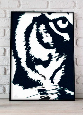 Plakat Med Tigeransigt 21 X 29 A4 Kr 199 -