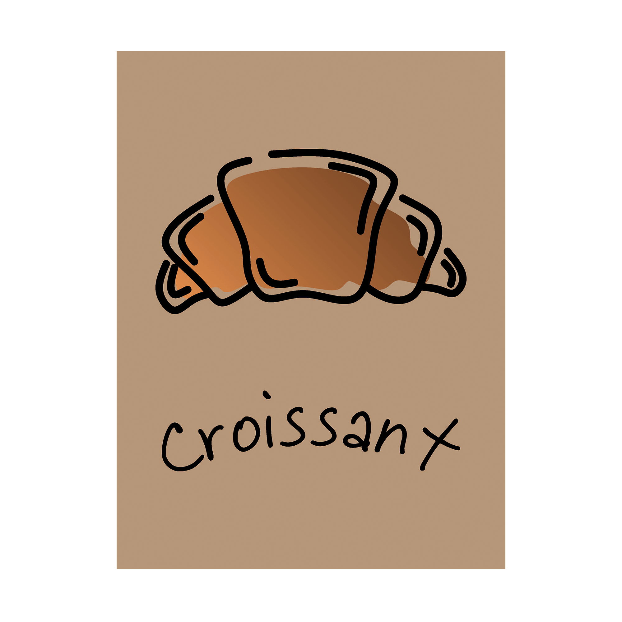 Plakat    Quot   Croissant   Quot    Brunlig    30   X   40   Cm
