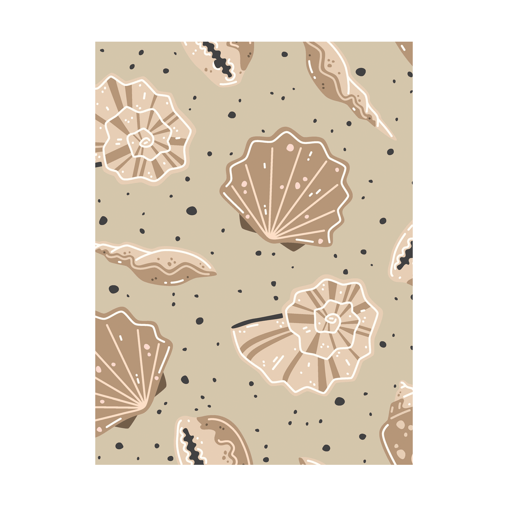 Plakat    Quot   Muslingeskaller   Quot    Beige    30   X   40   Cm