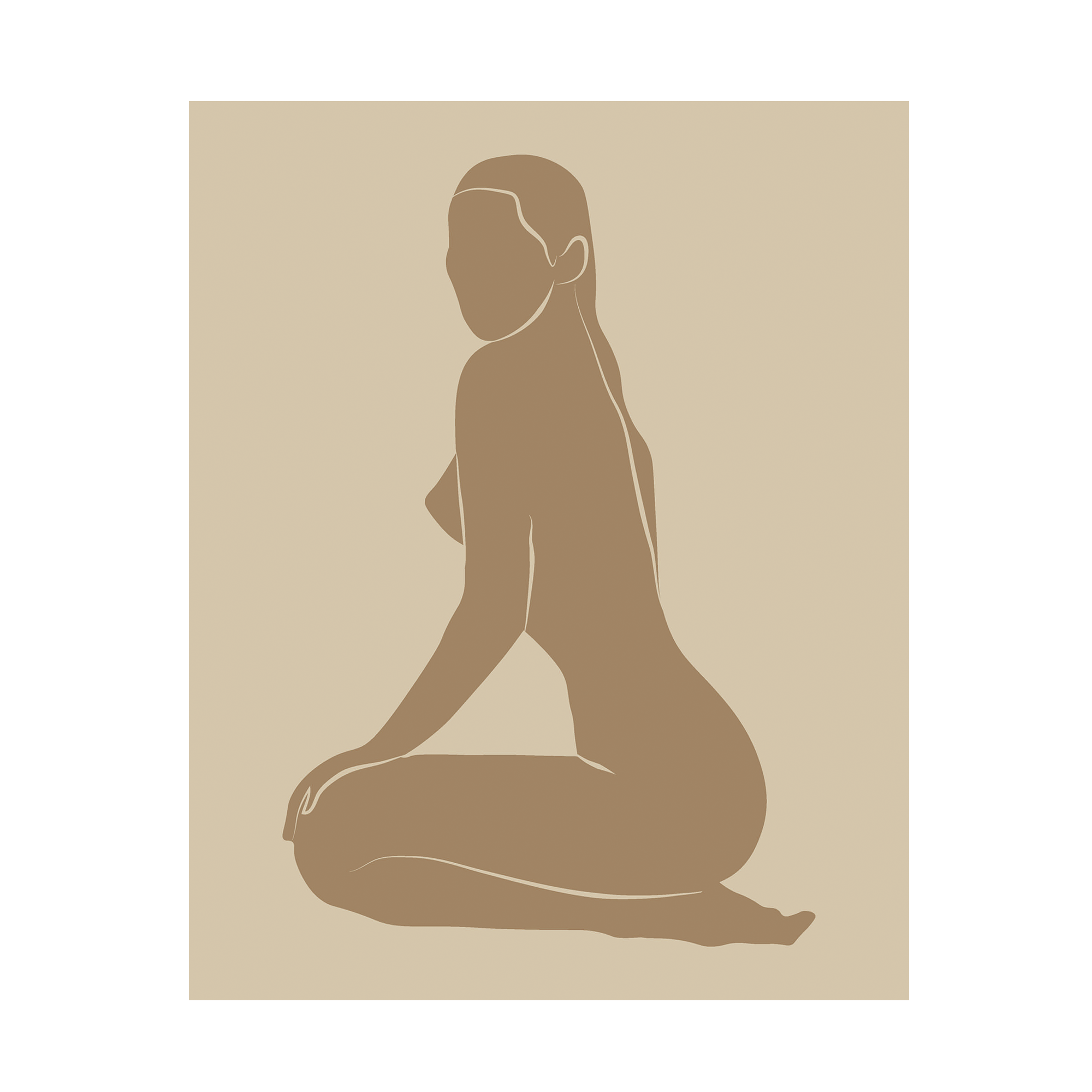 Plakat    Quot   Silhuet   Dame   Quot    Beige    40   X   50   Cm