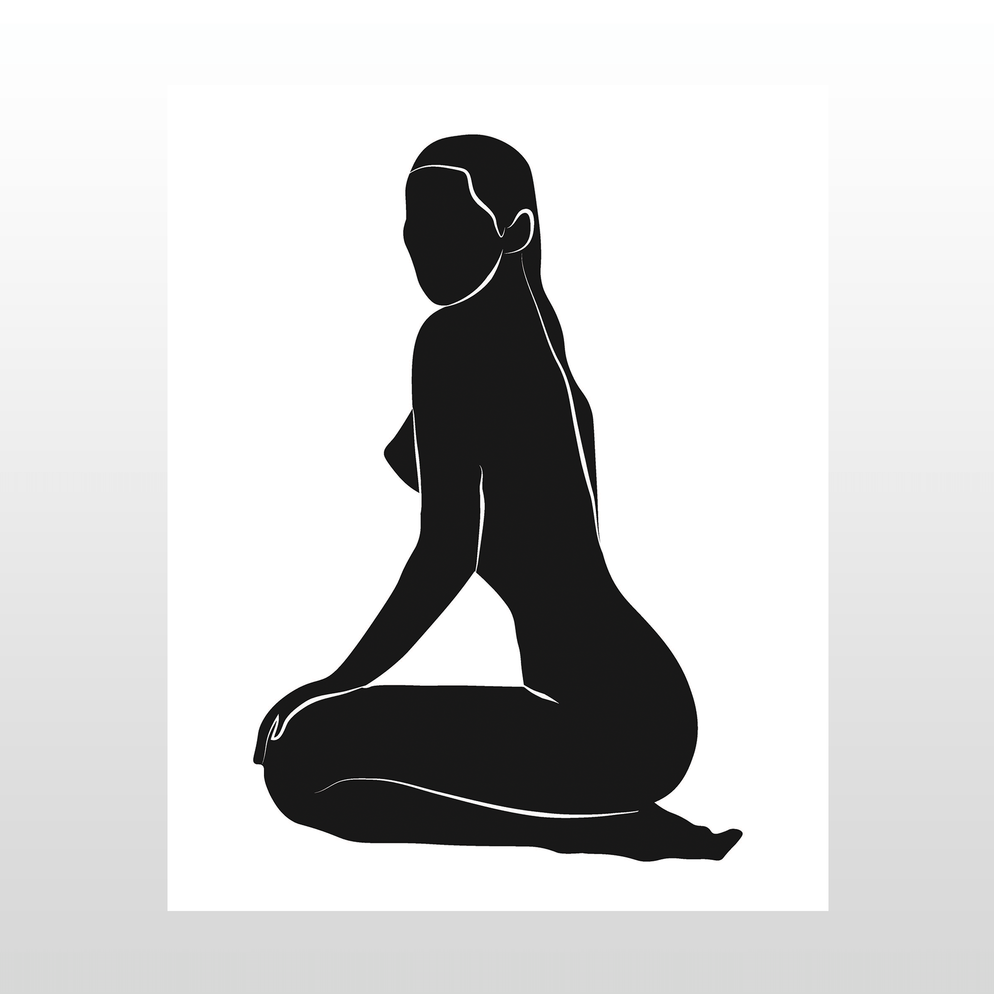 Plakat    Quot   Silhuet   Dame   Quot    Sort    40   X   50   Cm