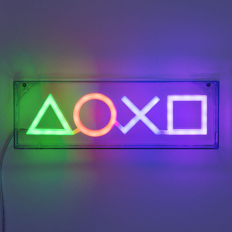 Playstation  - Symboler   Led   Neonlys   15   X   30   Cm   Lampe   Geekd   Dk