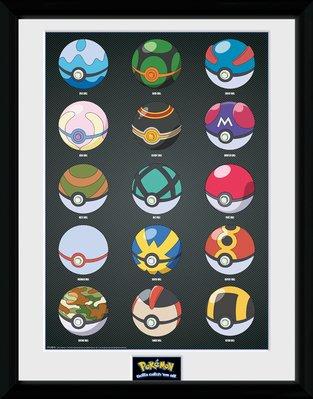 Pokemon   Framed   Print   Pokeballs    30x40    Legetøj   Geekd   Dk