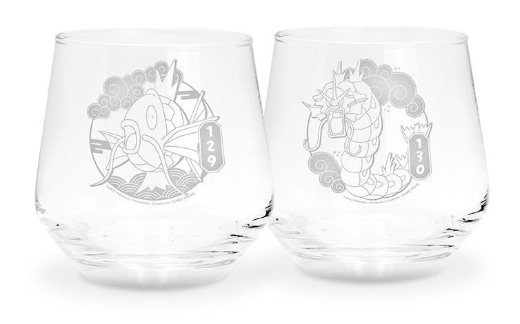 Pokemon       Glass   Set   Magikarp     Gyarados   Europe   30cl   Merchandise   Geekd   Dk