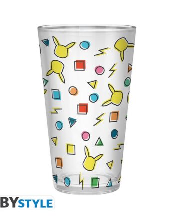 Pokemon   Large   Glass   Pikachu   Pattern   400   Ml   X2   Merchandise   Geekd   Dk