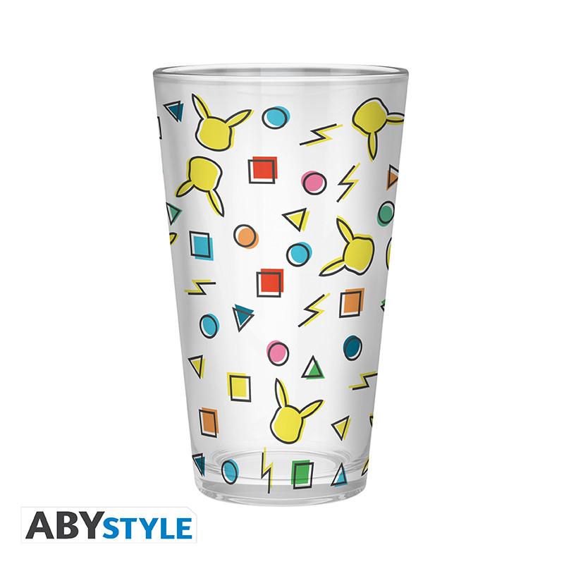 Pokemon   Large   Glass   Pikachu   Pattern   400   Ml   X2   Merchandise   Geekd   Dk