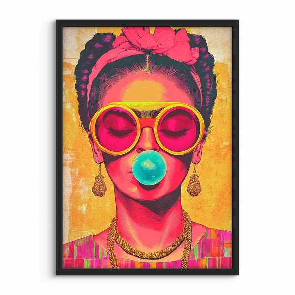 Portræt   Plakat   108    Pop   Art   Med   Attitude   Og   Tyggegummi   Frida