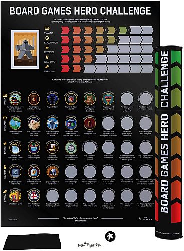 Poster Plakat Board Games : Hero Challenge Scratch Off 42 5x59 7cm