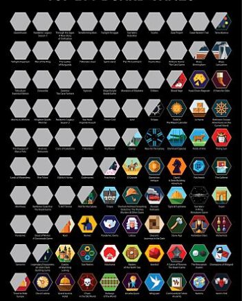 Poster   Plakat   Board   Games :  Top   100   Scratch   Off   42   5x59   7cm