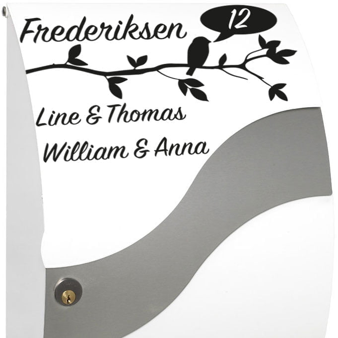 Postkasse   Fugl   Wallsticker