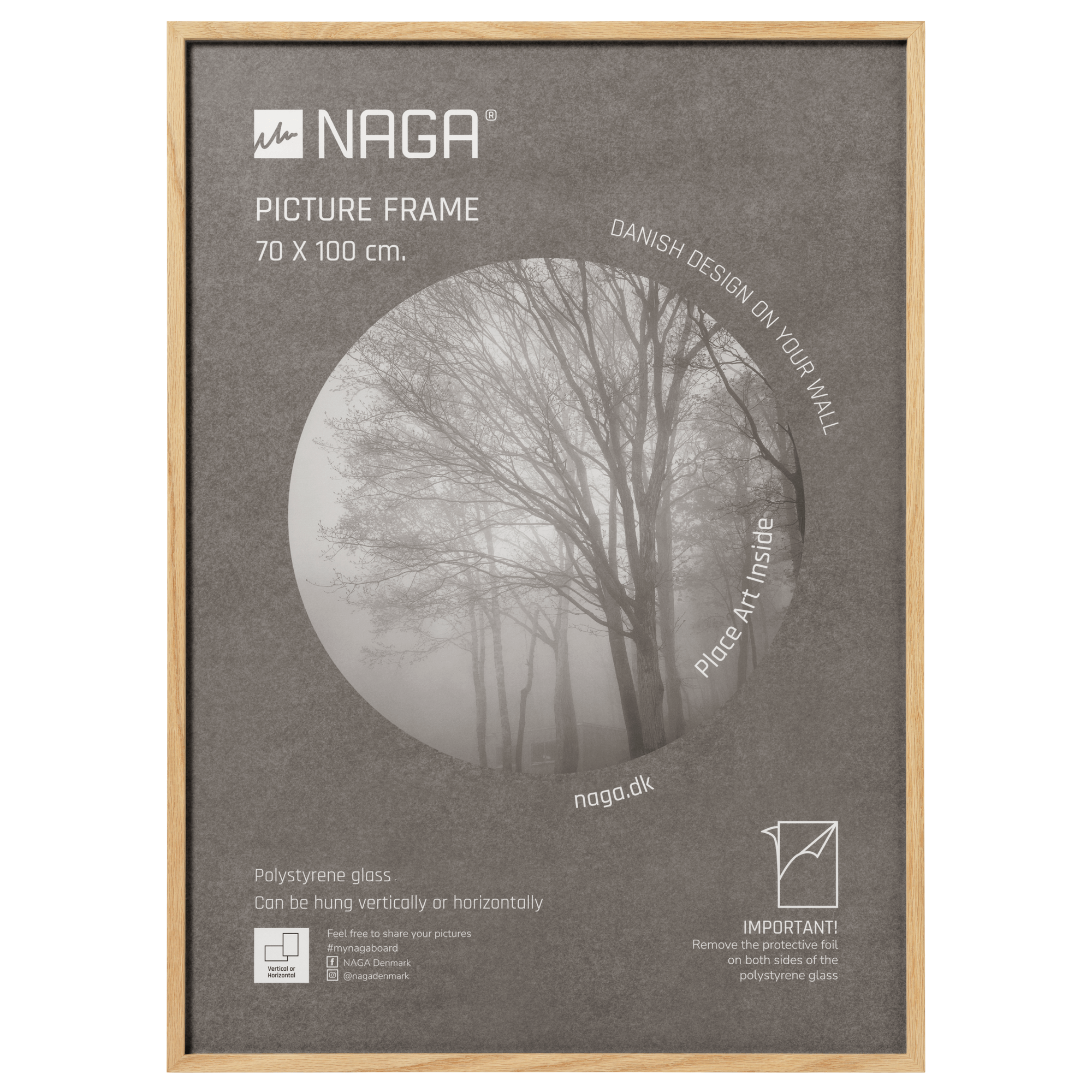 Ramme   Til   Plakater   70   X   100   Cm    Egetræ