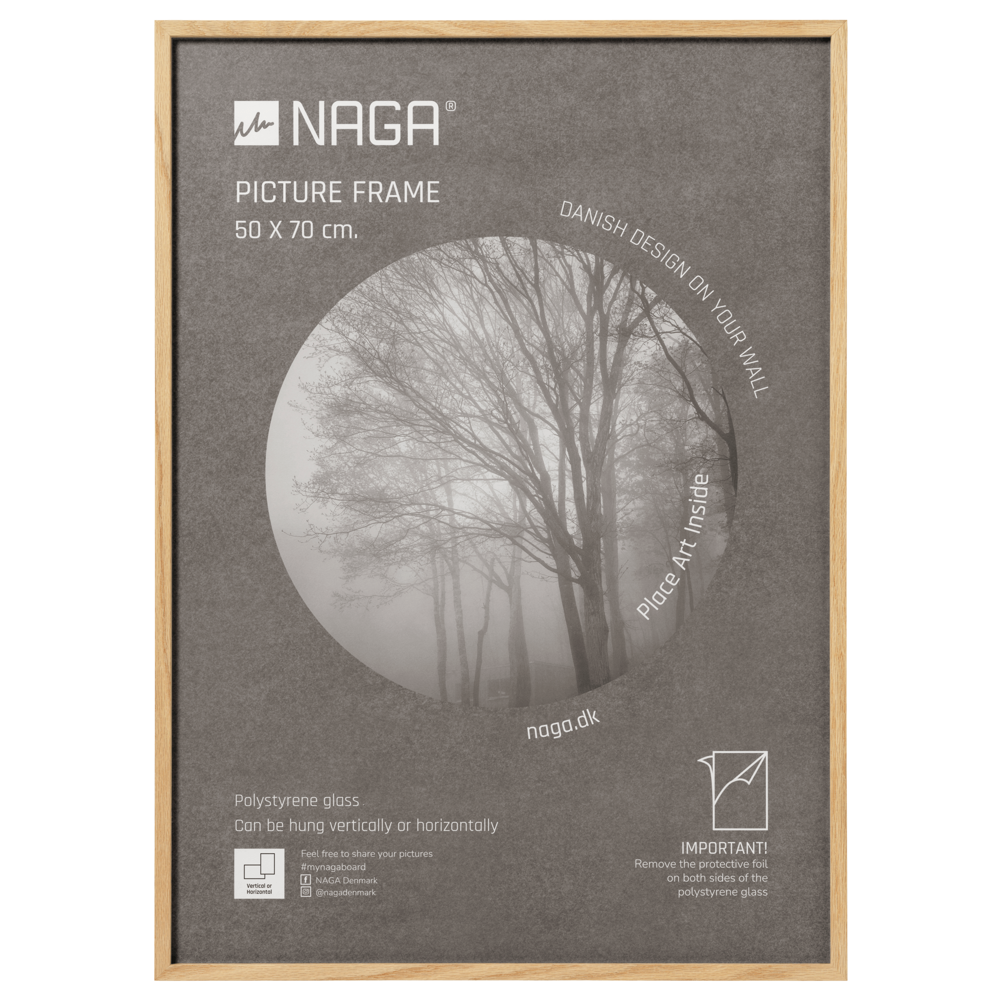 Ramme   Til   Plakater    50x70   Cm    Egetræ