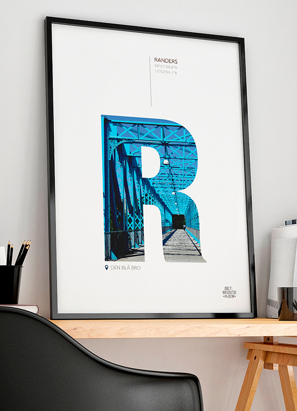 Randers - Plakat Den Blå Bro 21 X 29 A4 Kr 199 -