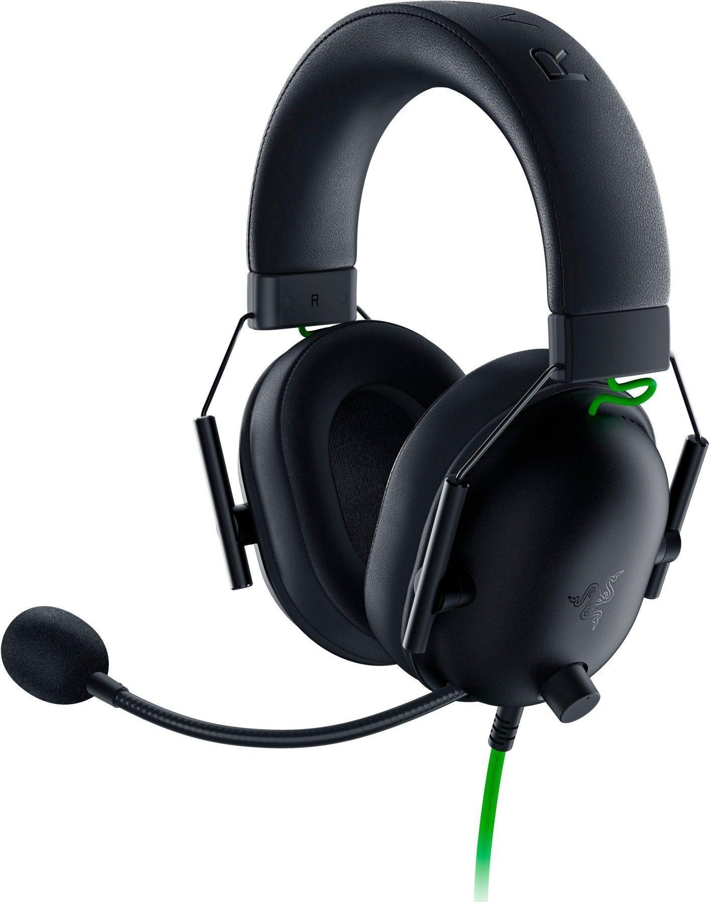 Razer     Blackshark   V2   X     Kablet   Esports   Gaming   Headset   Med           Surround   Sound    Sort   Grøn    Geekd   Dk