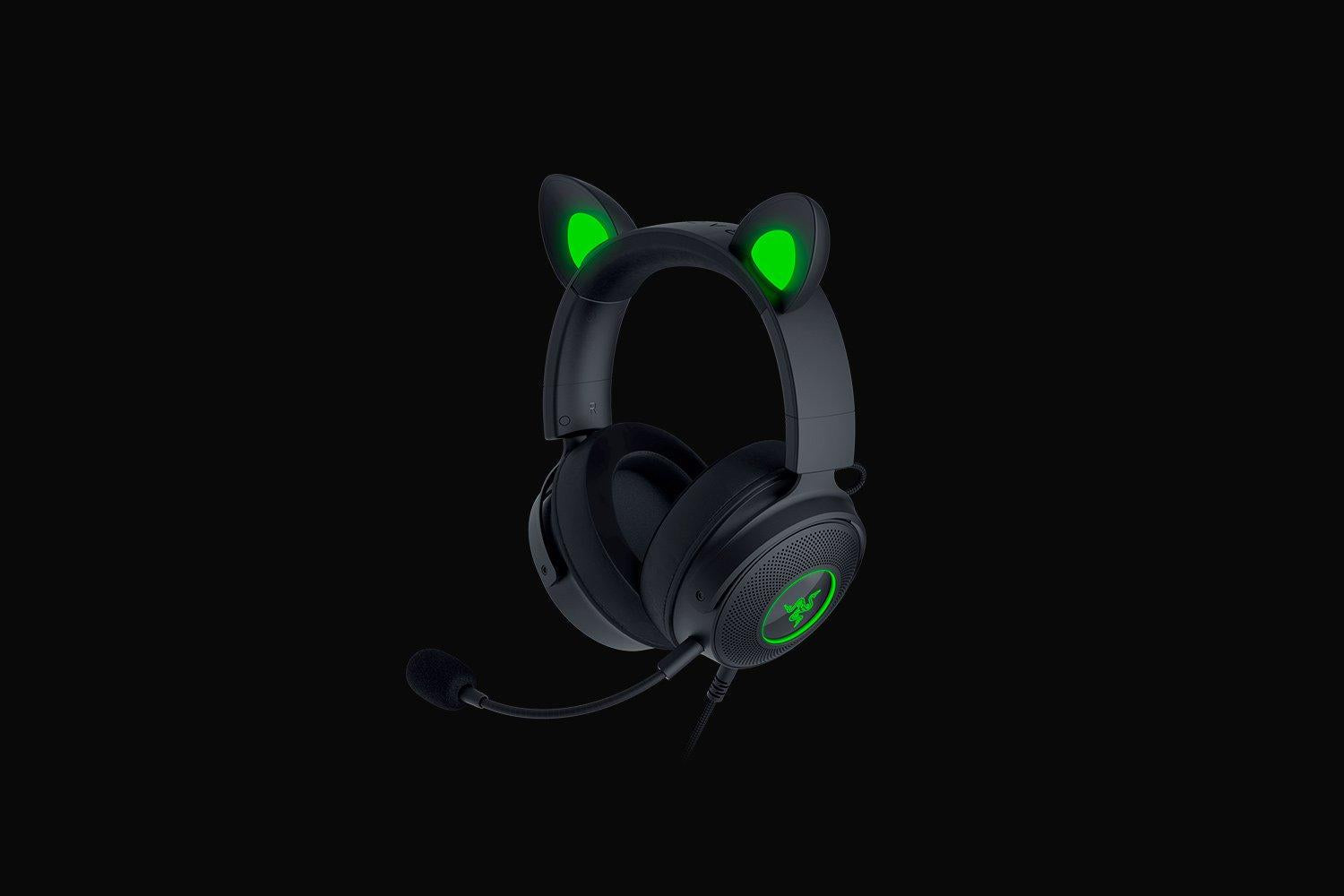 Razer   Kraken   Kitty   V2   Pro     Gaming   Headset   Med   Udskiftelige   Rgb - ører    Sort    Geekd   Dk