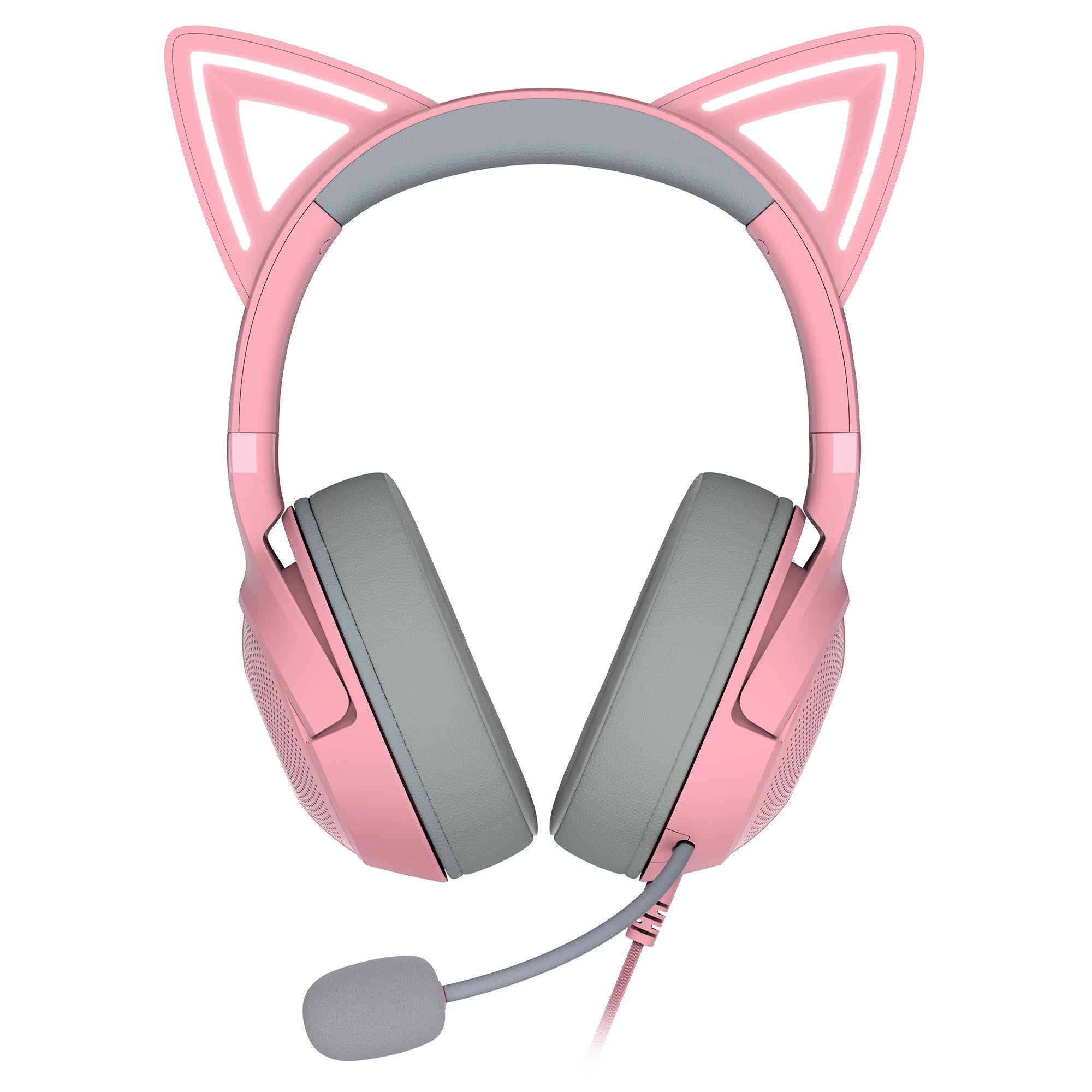 Razer     Kraken   Kitty   V2   Quartz     Kablet   Gaming   Headset   Med   Katteører   Geekd   Dk