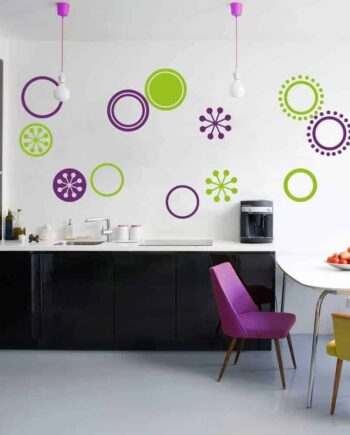 18   Retro   Cirkler   Wallsticker