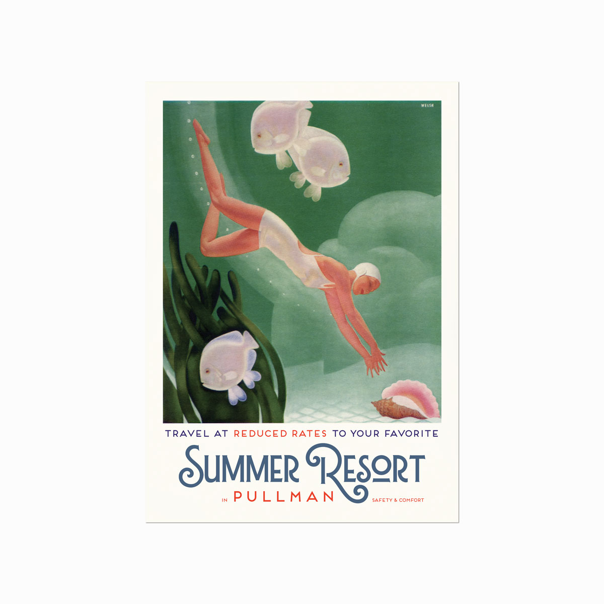 Retro   Plakat    Pullman   Summer   Resort