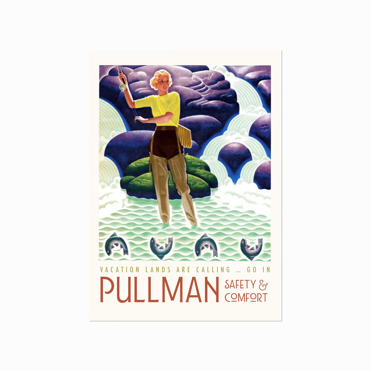 Retro   Plakat    Pullman   Vacation   Lands   Are   Calling