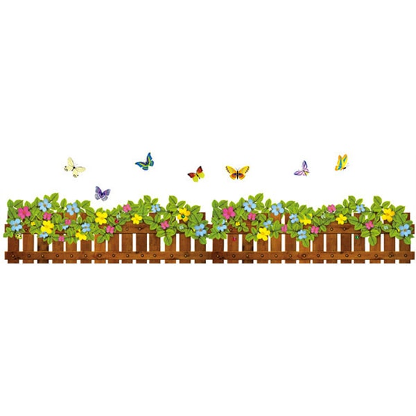 Rigtig Fint Blomsterhegn Flot Wallsticker Med Hegn Blomster Mm