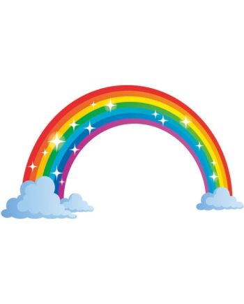 Rigtig   Flot   Fortryllende   Magisk   Regnbue   Wallsticker    40x73cm