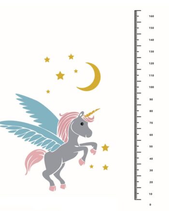 Rigtig   Sød   Enhjørning   Målebånds   Wallsticker    Enhjørning   Højdemåler   Op   Til   160cm