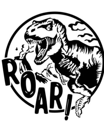 Roar    Dinosaurus   Wallsticker    På   Vej   Ind   På   Værelset    58x61cm