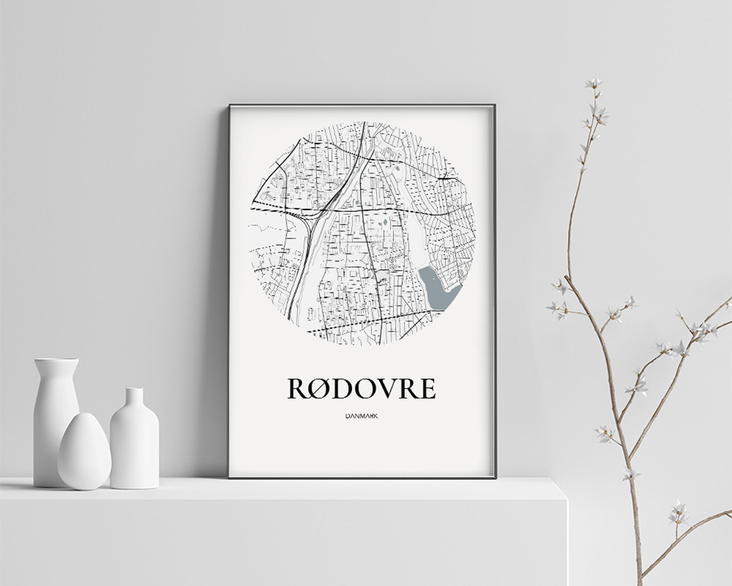 Rødovre Plakaten Rundt Kort Hvid 50 70 Cm  B2