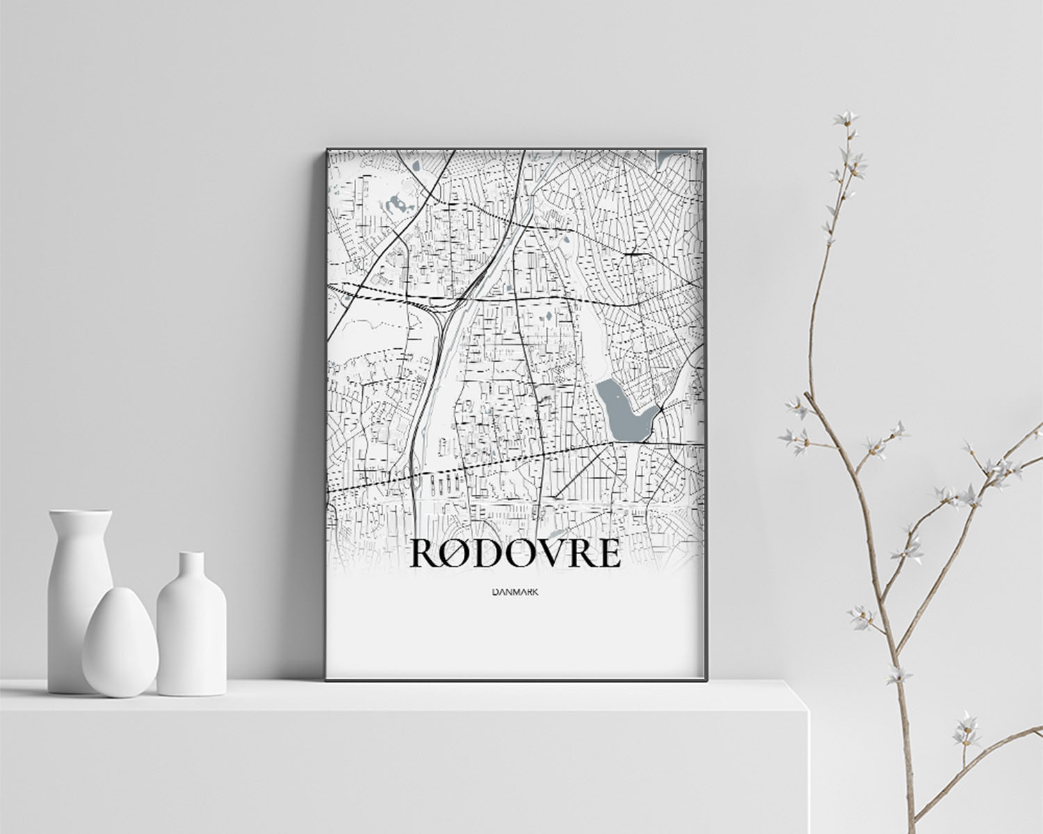 Rødovre Plakaten Fuldt Kort Hvid 30 42 Cm  A3