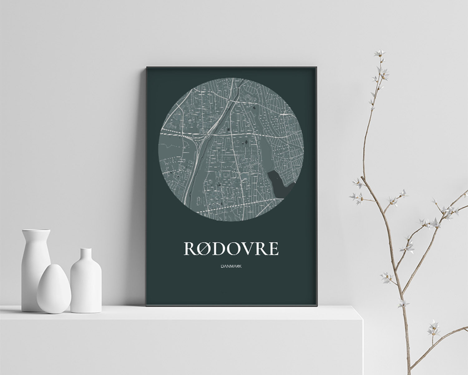 Rødovre Plakaten Rundt Kort Skovgrøn 42 60 Cm  A2