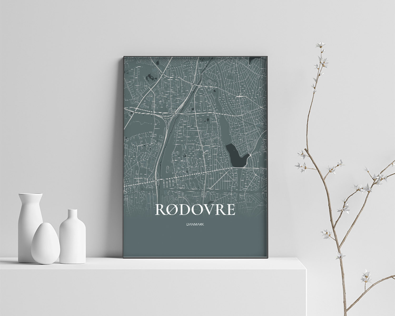 Rødovre Plakaten Fuldt Kort Skovgrøn 50 70 Cm  B2