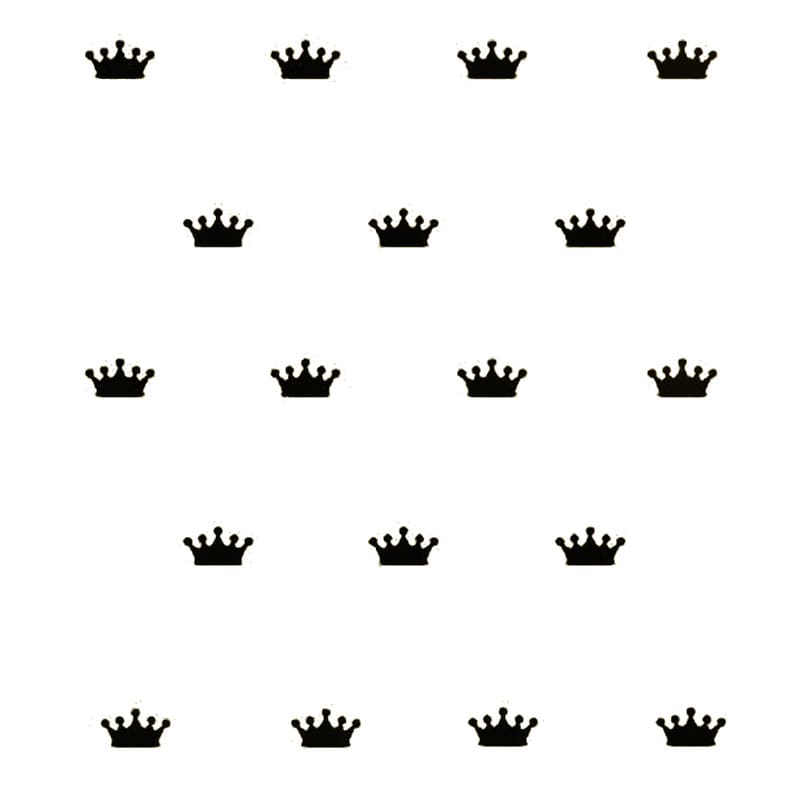Royal Wallsticker Med Kongekroner Prinsessekroner 18 Stk Sort