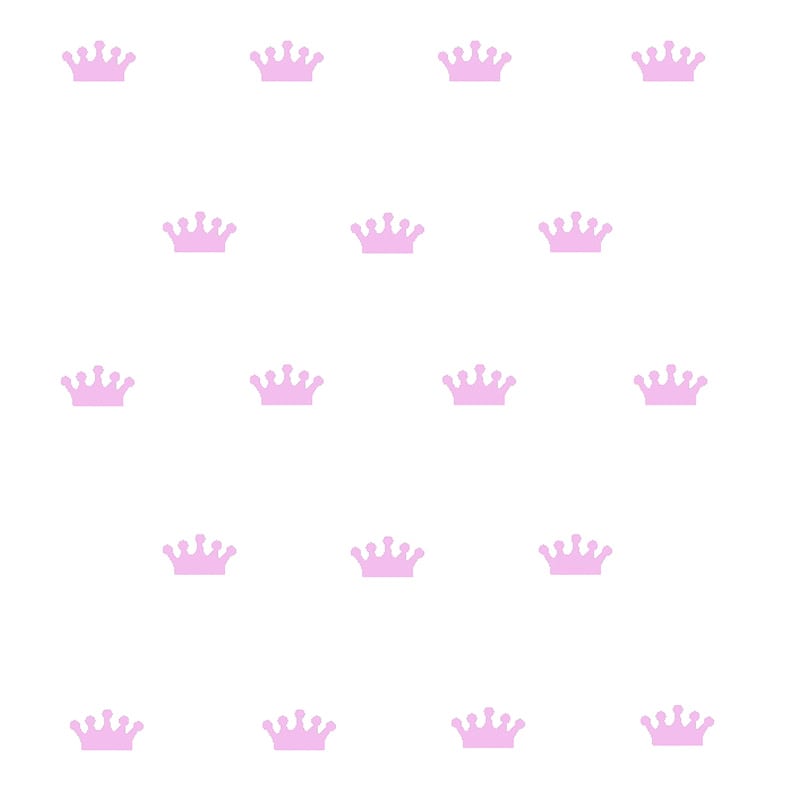 Royal Wallsticker Med Prinsessekroner Kongekroner 18 Stk Pink