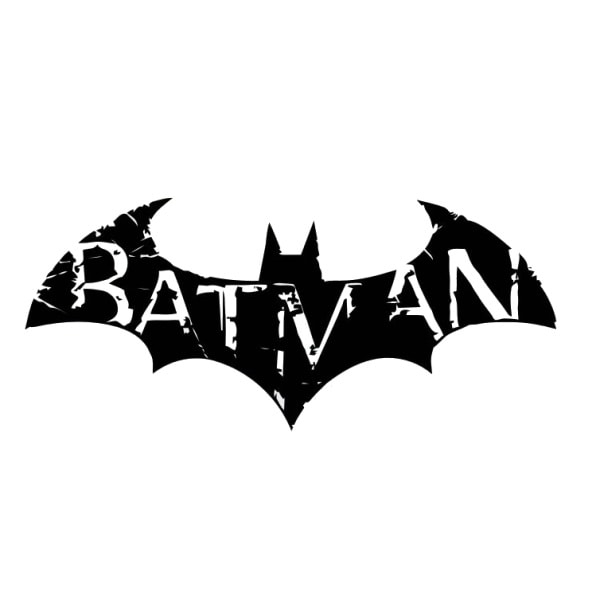 Rustikt Batman Logo Flot Batman Wallsticker Til Væggen 57x25cm