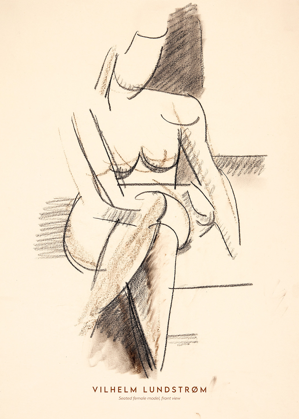 Seated   Female   Model    Front   View   Af   Plakatwerket