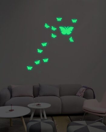 Selvlysende   Sommerfugle   Wallsticker        Stor    12   Små   13   Stk   I   Alt