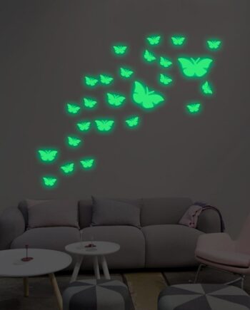 Selvlysende   Sommerfugle   Wallsticker        Store    23   Små   25   Stk   I   Alt