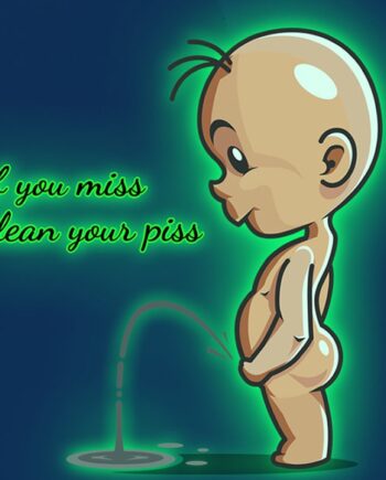 Selvlysende   Toilet   Skilt    Toilet   Wallsticker   Med   Mange   Muligheder    If   You   Miss   Clean   Your   Piss