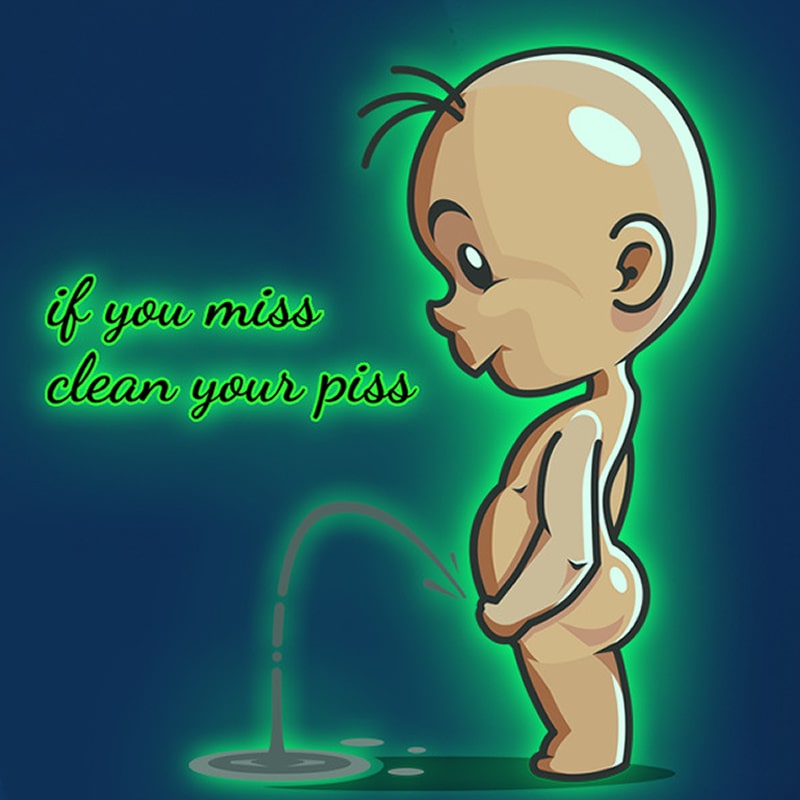 Selvlysende Toilet Skilt Toilet Wallsticker Med Mange Muligheder If You Miss Clean Your Piss