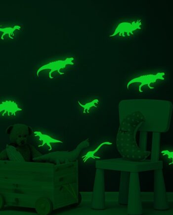 Selvlysende   Wallsticker   Med       Seje   Dinosaurer    Lyser   I   Mørke