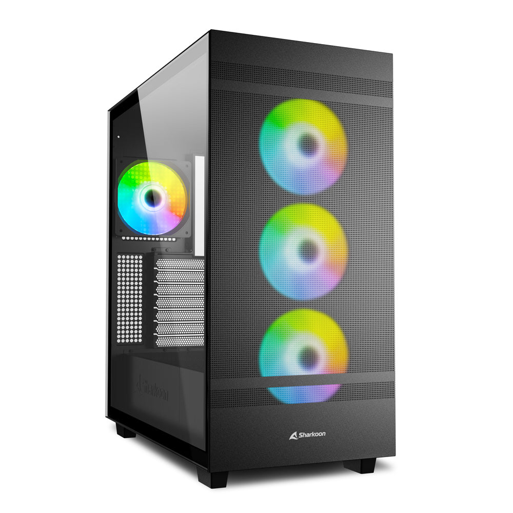 Sharkoon   Rebel   C50   Rgb    Tower   Case    Black    Tempered   Glass