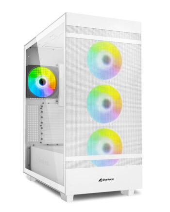 Sharkoon   Rebel   C50   Rgb    Tower   Case    White    Tempered   Glass