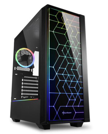 Sharkoon   Rgb   Lit   100   Tower   Caseâ   Black    Front   And   Side   Panel   Of   Tempered   Glass    Kabinet   Geekd   Dk