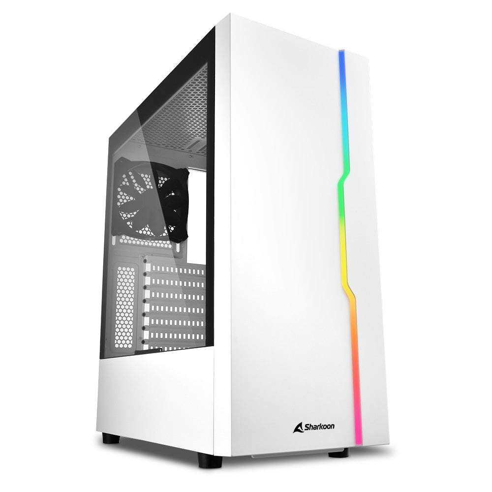 Sharkoon   Rgb   Slider   White    Tower   Case