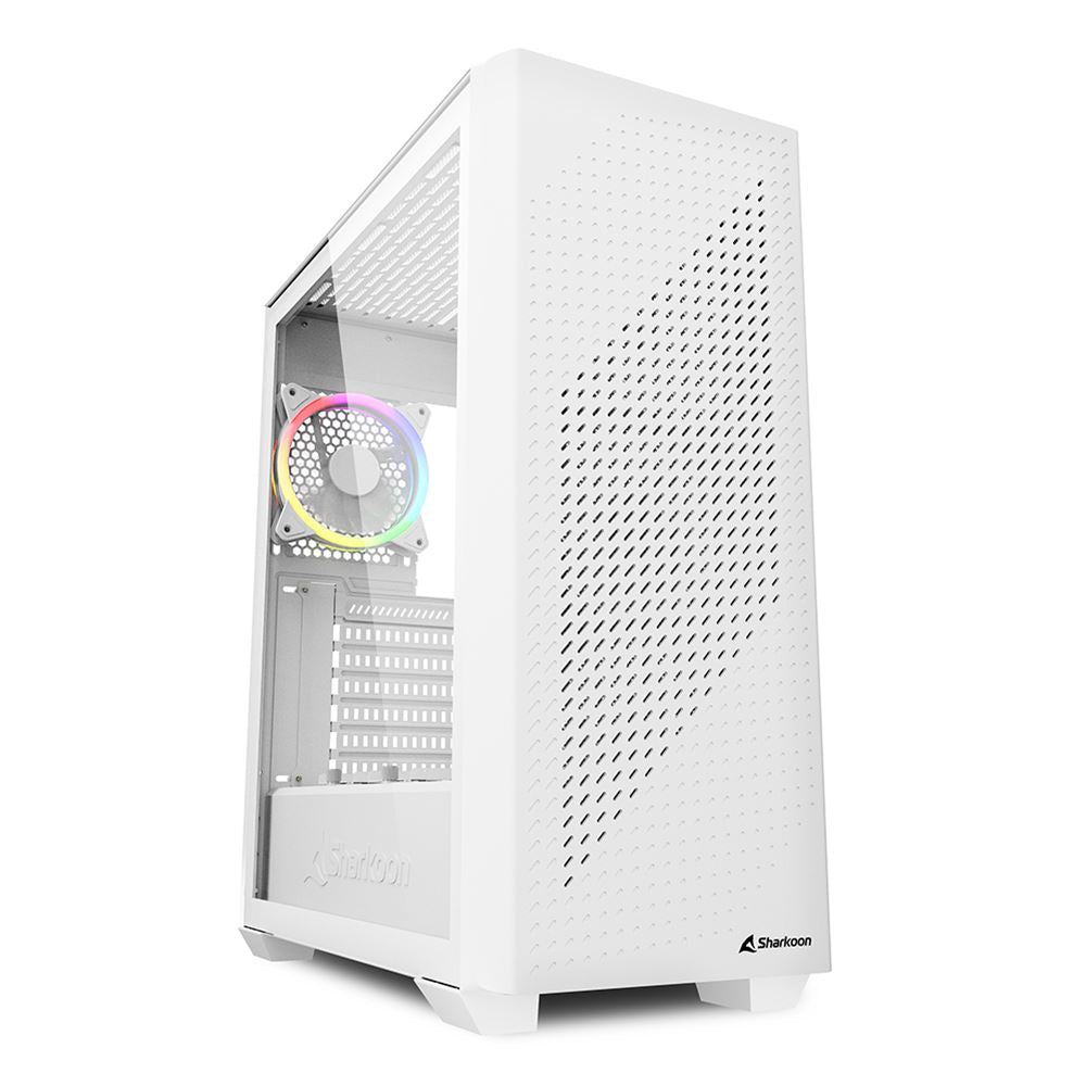 Sharkoon   Vs9   Rgb     Tower   Case    White    Tempered   Glass